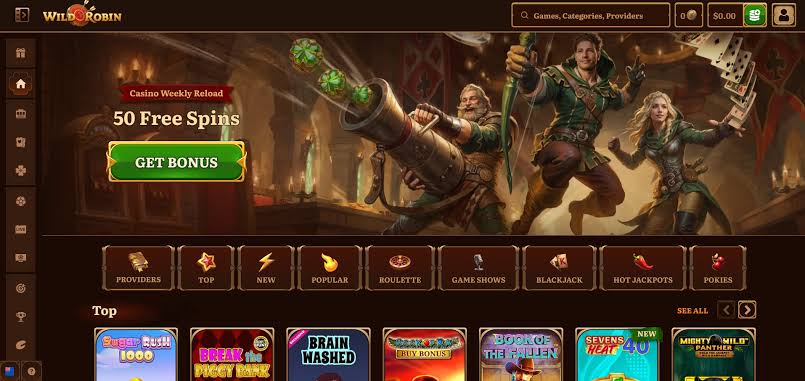 WildRobin Casino lobby overzicht