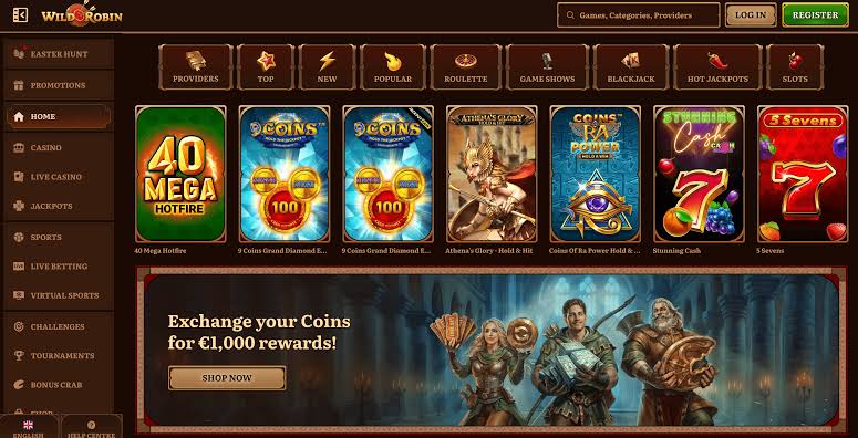 WildRobin Live Casino tafels met Evolution